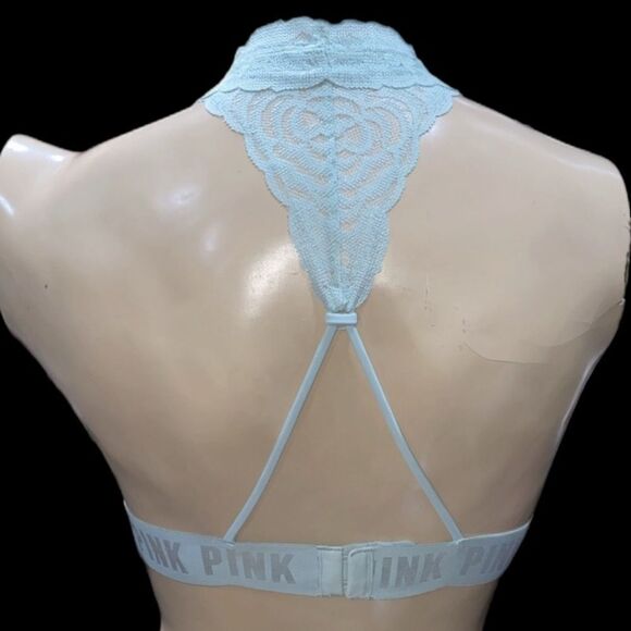 Victoria’s Secret Pink Lightly Lined Removable Padding Lace bralette bra Sage L - Picture 2 of 2